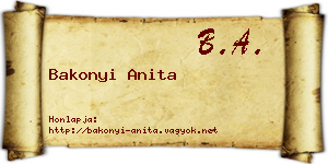 Bakonyi Anita névjegykártya
